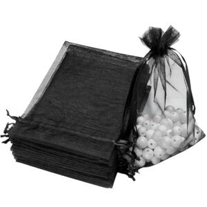 20 Black Organza Gift Bags